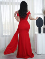 فستان احمر سهرة طويل من متجر اليان