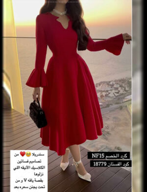 فستان قصير احمر من Alyan